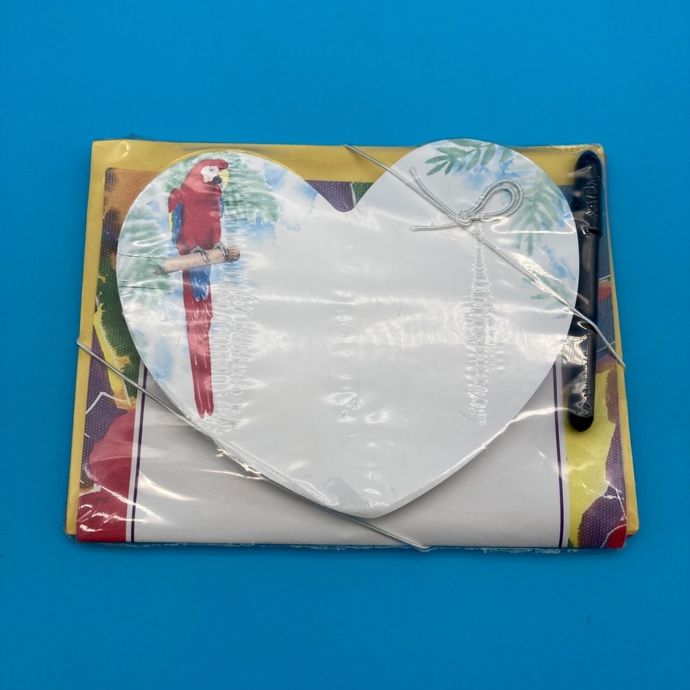 Vintage Stationery Combo Pack Parrot  Note Pad Envelopes Hong Kong New Sealed